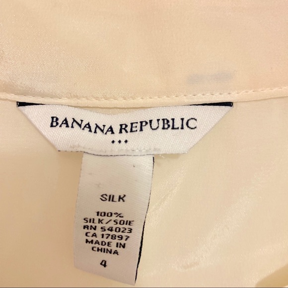 Banana Republic Cream Silk Ruffle Top Size 4 - Picture 7 of 7